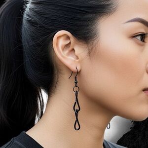 5 For $25💫Alternative Grunge Black Chain Links Dangles